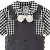 Gray Check Bow Set