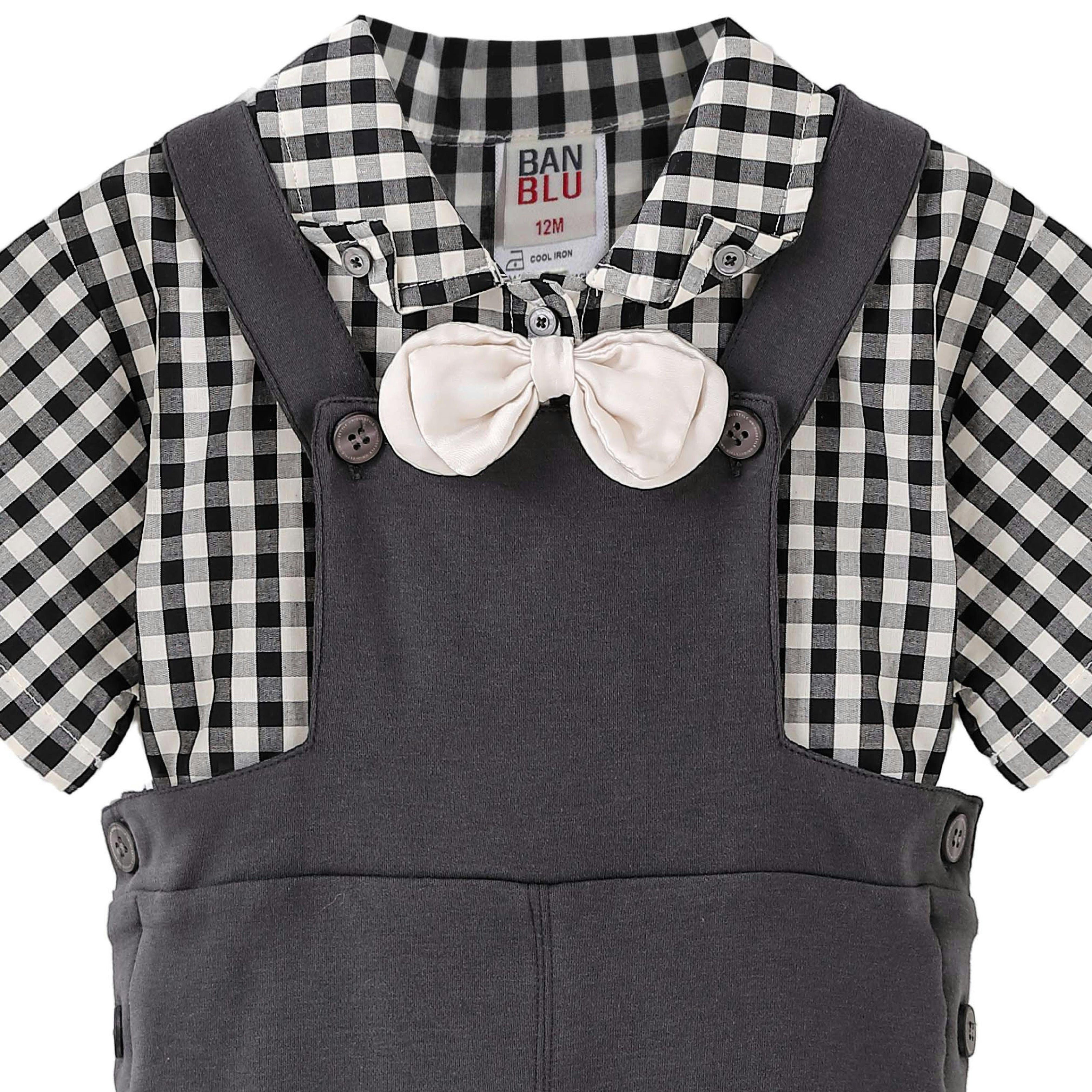 Gray Check Bow Set