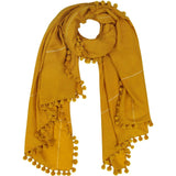 Yaser Shaw Cashmere Pashmina Hand Woven Pompom Scarf