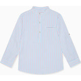 Coral Stripe Mateo Long Sleeve Boy Shirt