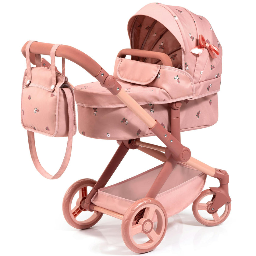Doll Pram: Xeo - Pink & Flowers