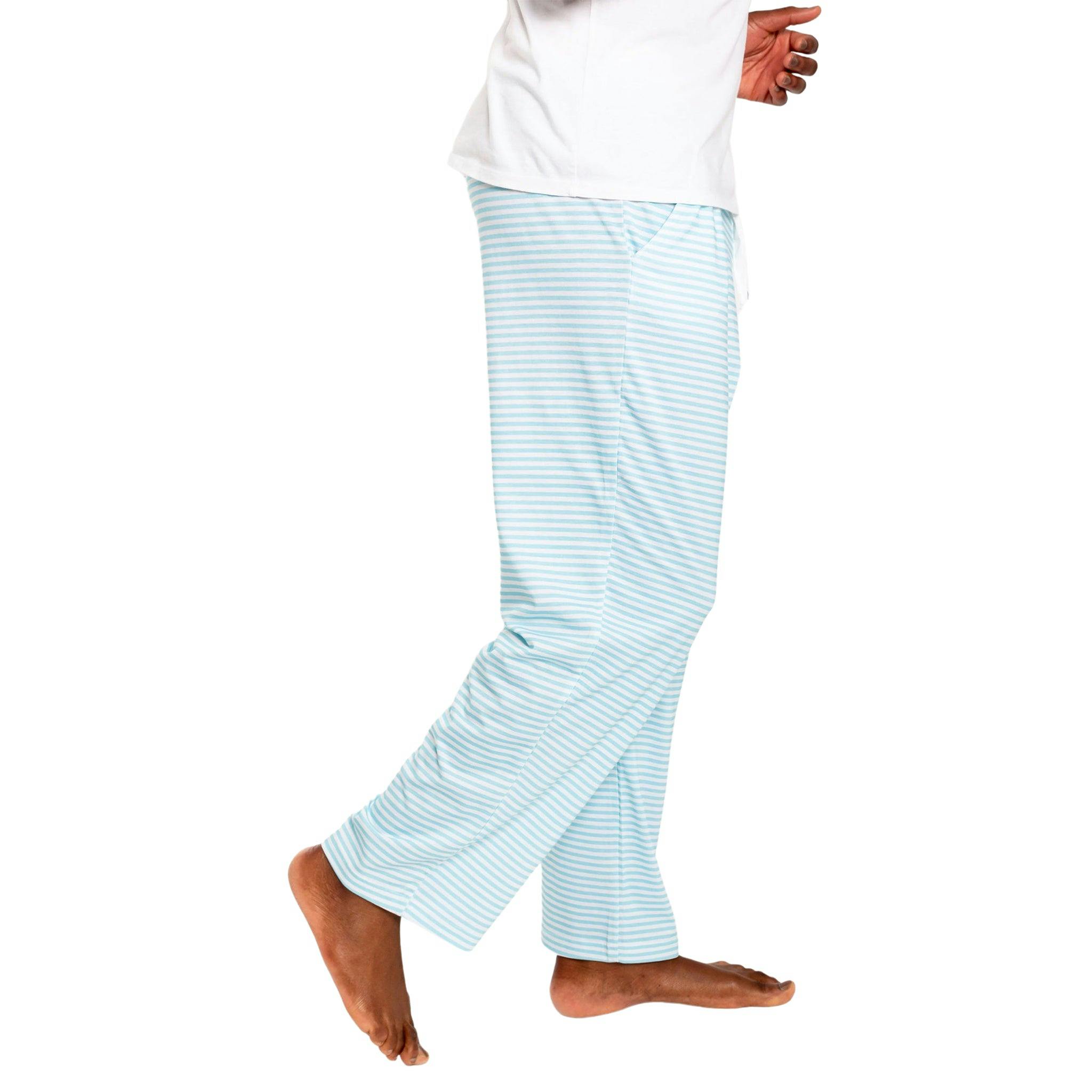 Men's Sky Blue Jersey PJ Pants - Organic Stretch Cotton