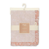 Violet Floral Cotton Muslin Baby Blanket with Ruffle Trim