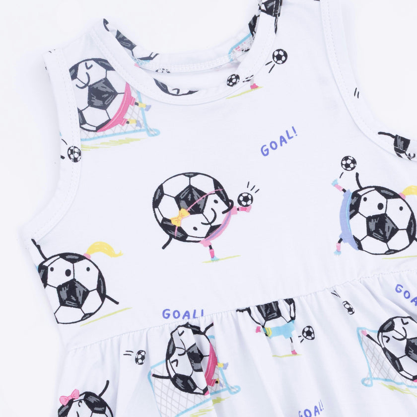 Soccer Balls Playing Soccer Pink - Peplum Tank Top and Bike Short