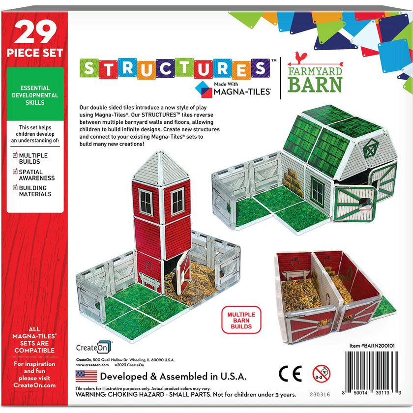 Farmyard Barn Magna-Tiles Structures