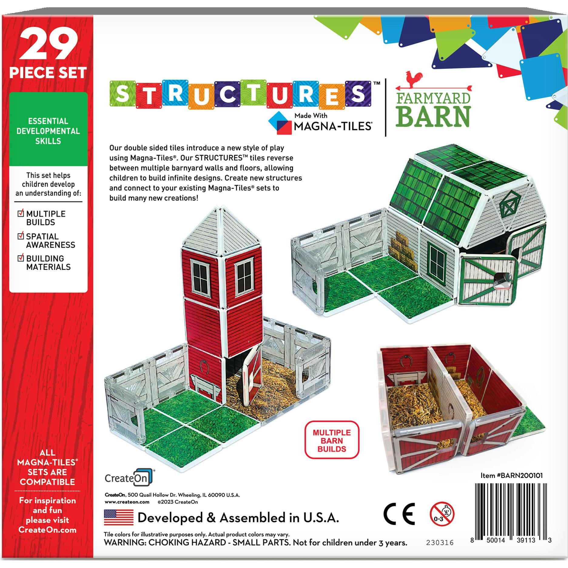 Farmyard Barn Magna-Tiles Structures