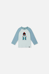 Baby Long Sleeve Raglan Organic Cotton T-Shirt Very Pale Turquoise