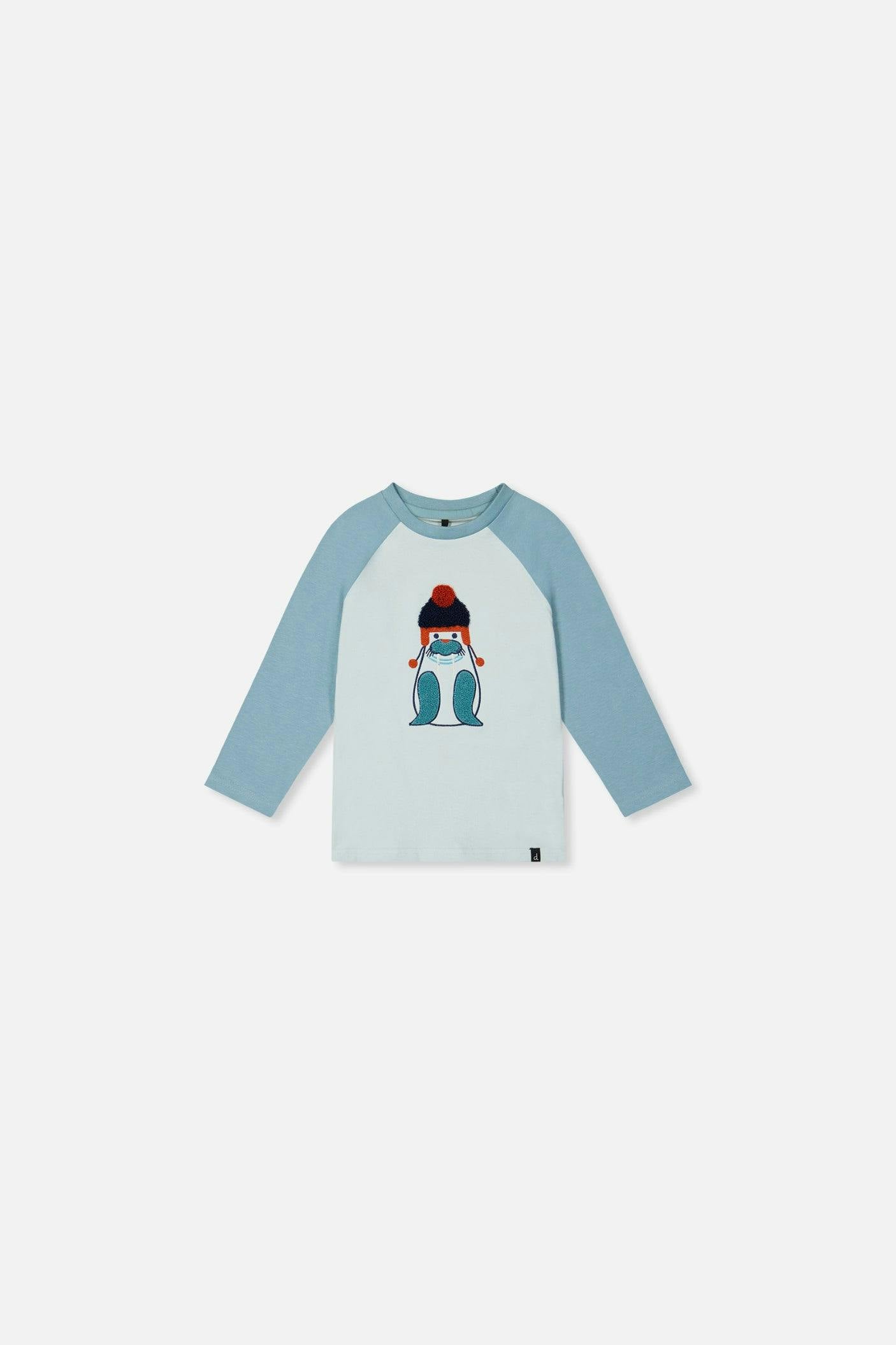 Baby Long Sleeve Raglan Organic Cotton T-Shirt Very Pale Turquoise