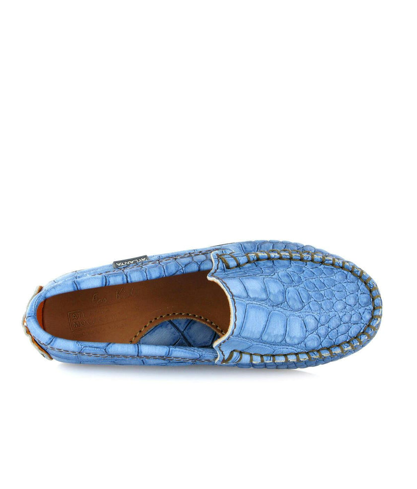 Plain 015 Walker Moccasins, Blue Egge Croco