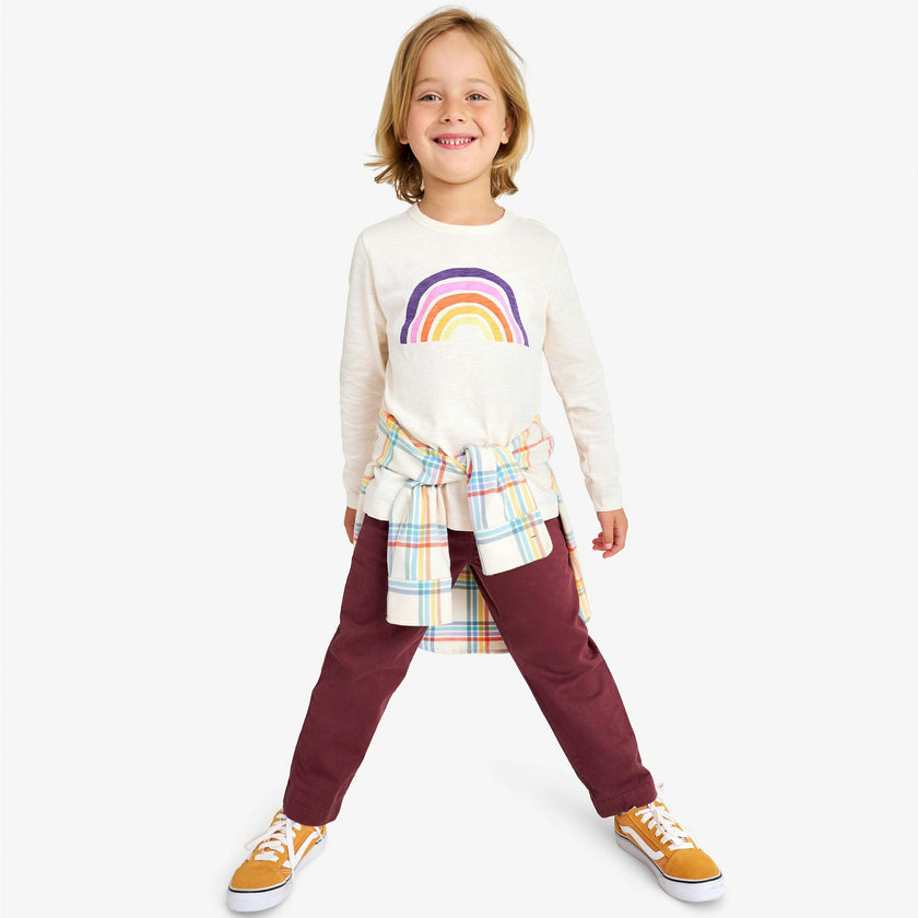 Kids stretch chino drawstring pant