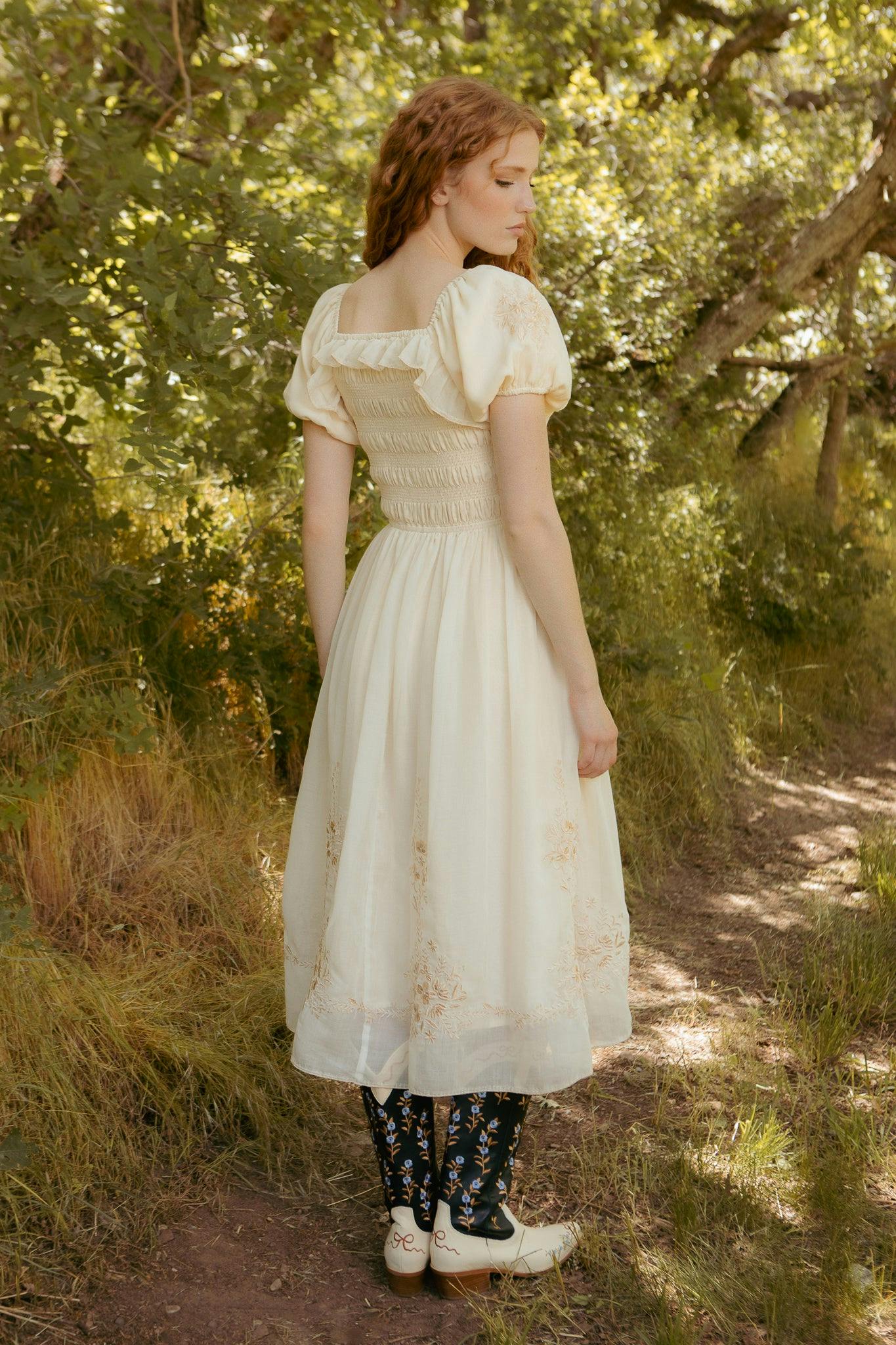 Mae Dress in Metallic Thread