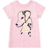 Flowery Dalmatian Graphic Tee, Pink