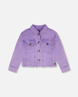 Mauve Denim Jacket With Embroidery