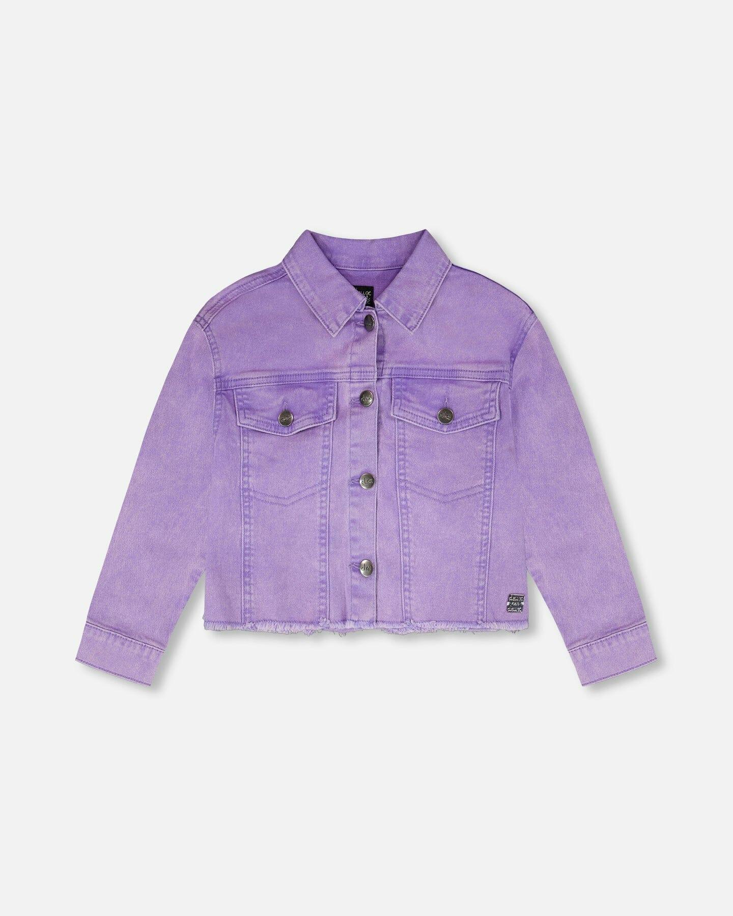 Mauve Denim Jacket With Embroidery