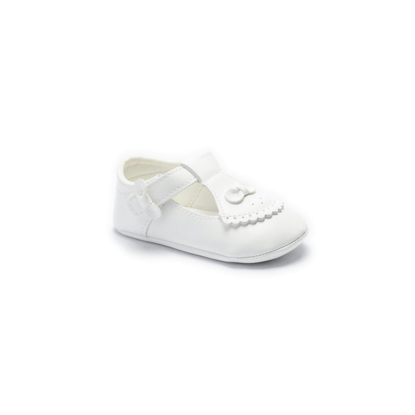 White Clarisse Bow Baby Shoes