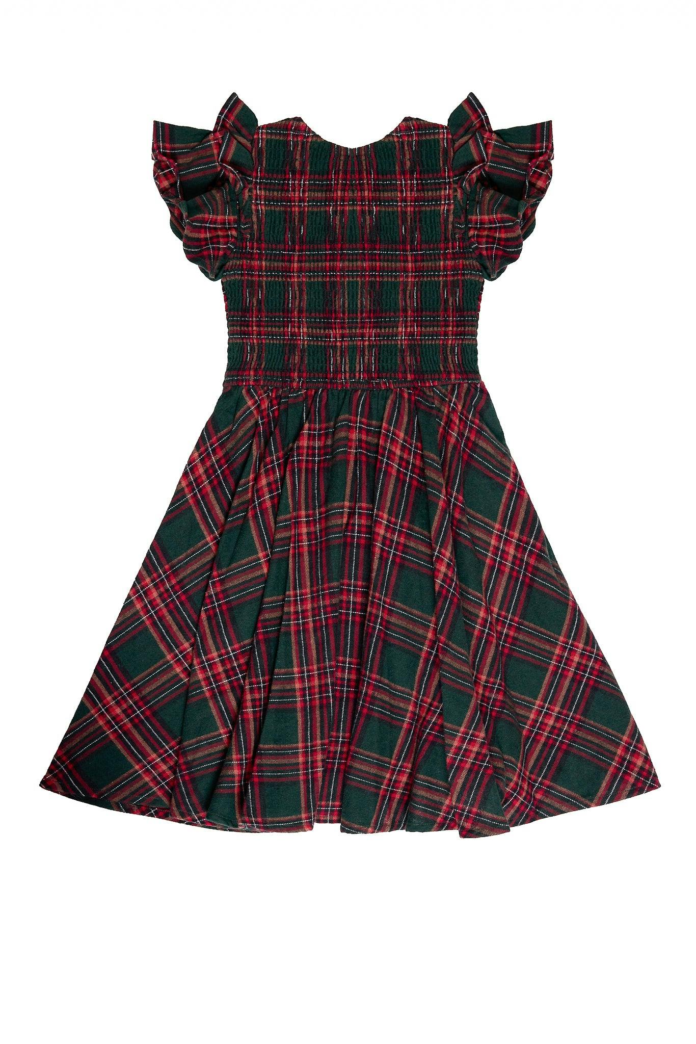 Mini Hattie Dress in Evergreen Plaid