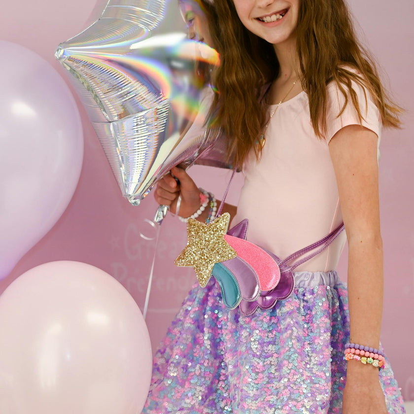 Purple Party Sequins Skirt