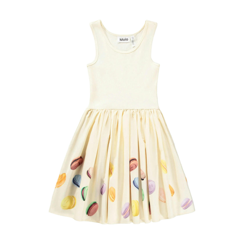 Molo Yellow Dress with Macaron Print