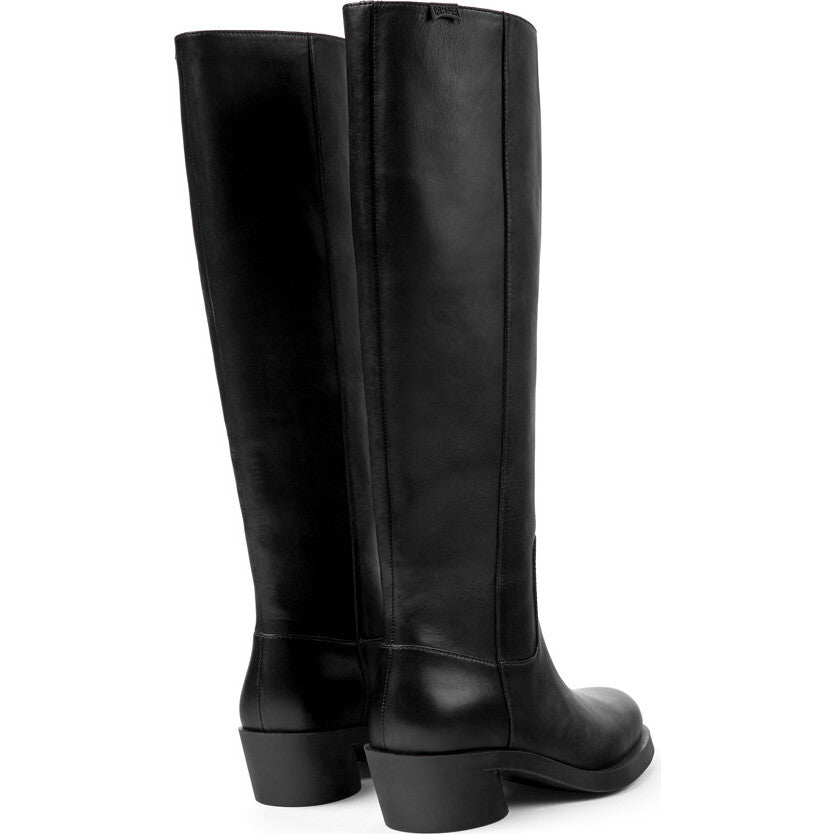 Women's Bonnie Leather Boots, Black