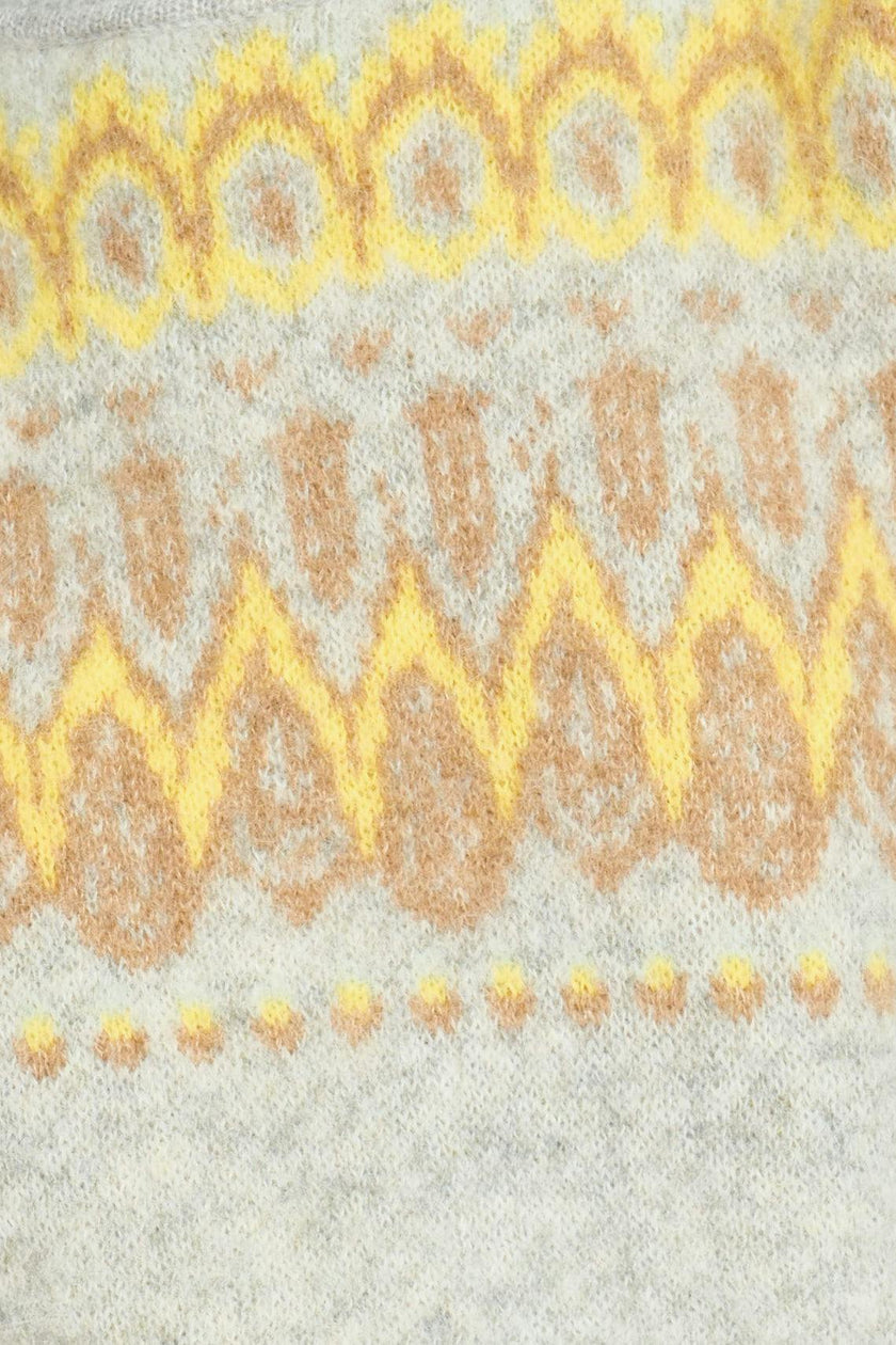 Salida Brushed Fairisle Sweater in Snowdrift