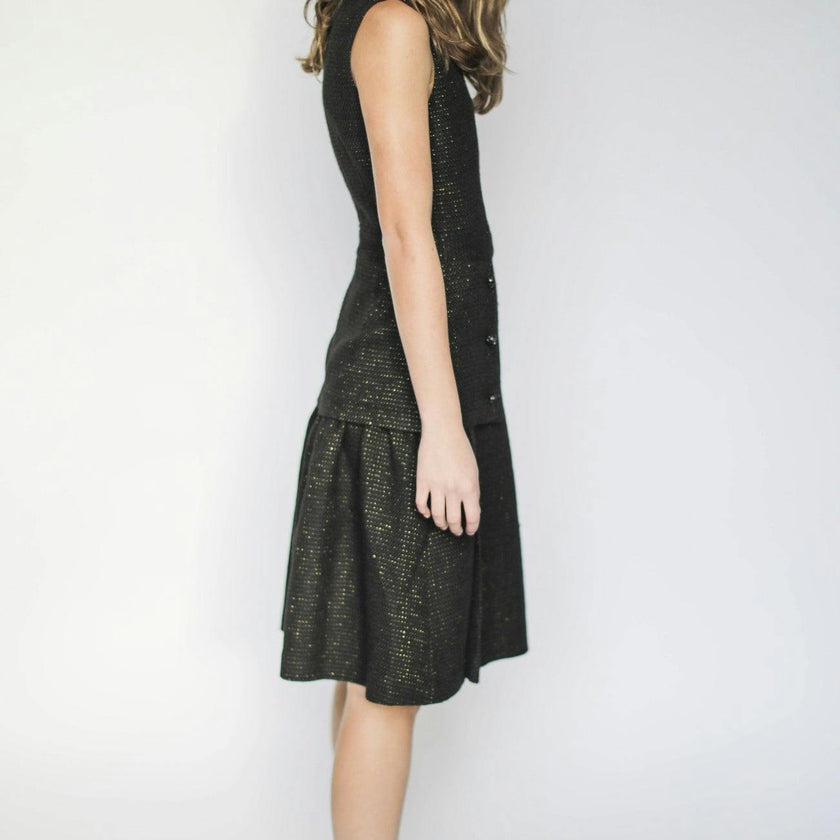 Daphne dress (ivory with gold metallic thread)