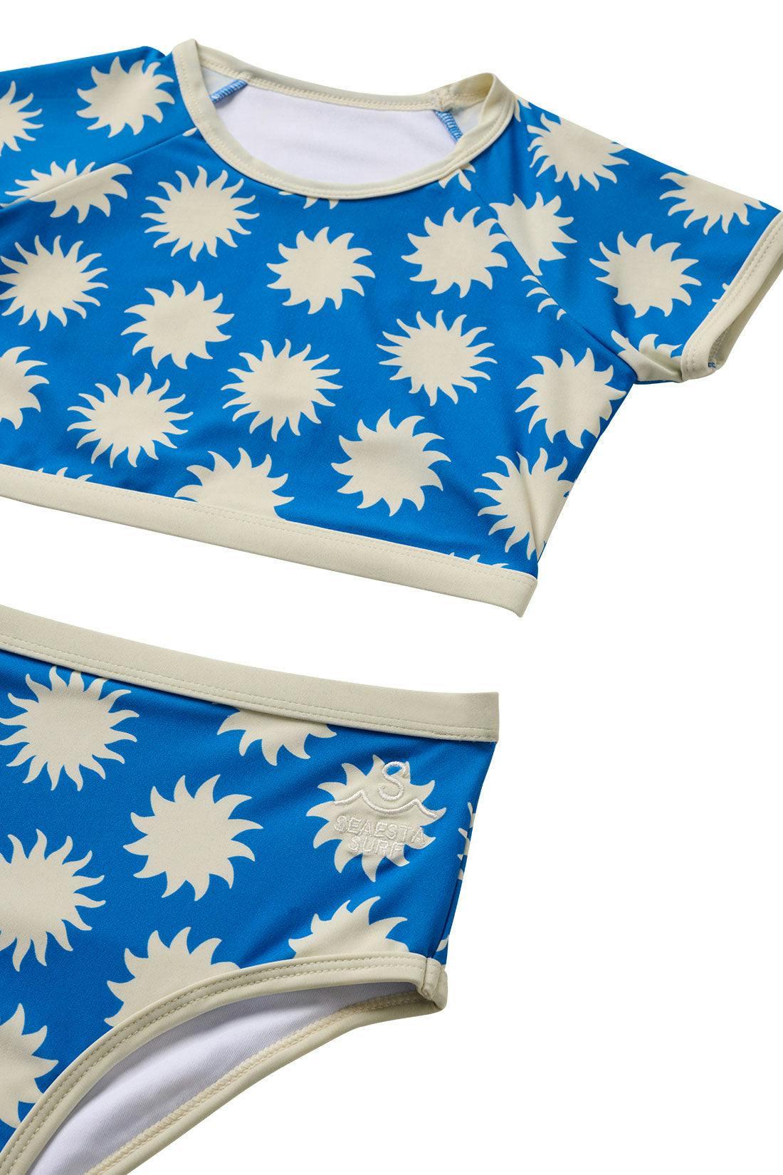 Soleil Two Piece Rashguard Swimsuit / Bleu