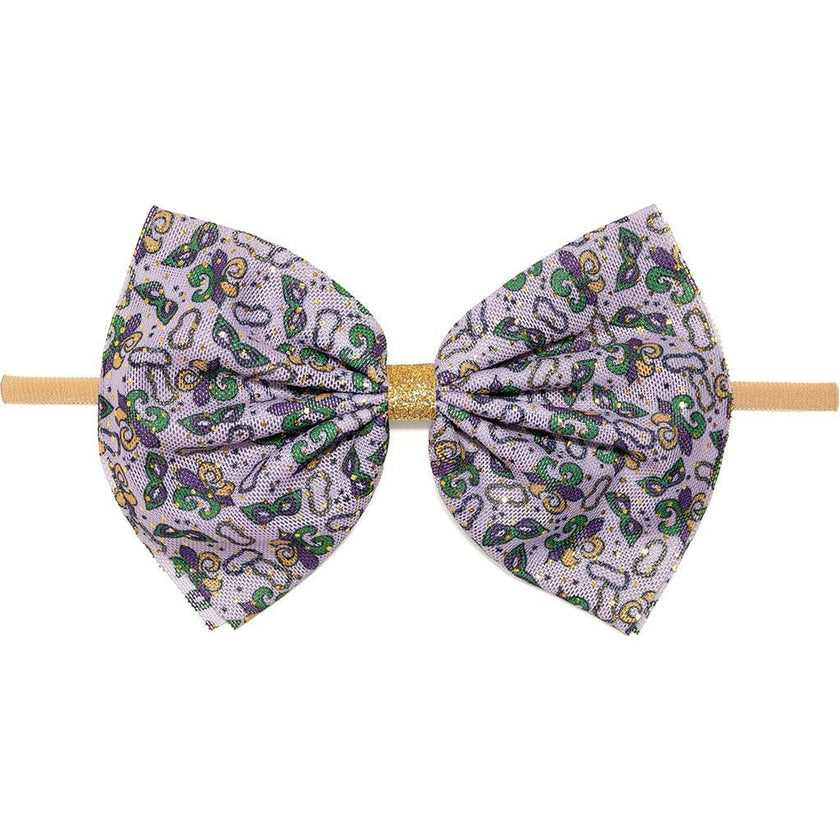 Mardi Gras Tulle Bow Baby Headband