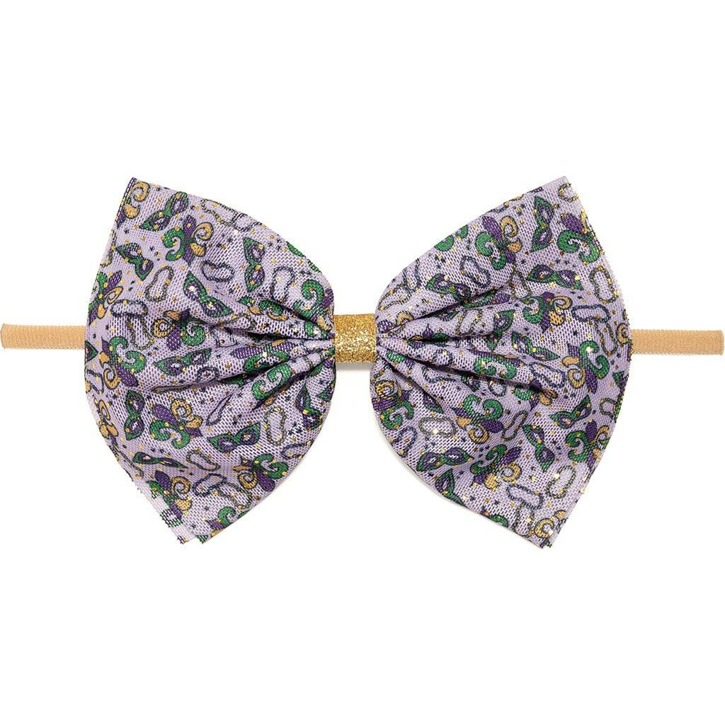 Mardi Gras Tulle Bow Baby Headband