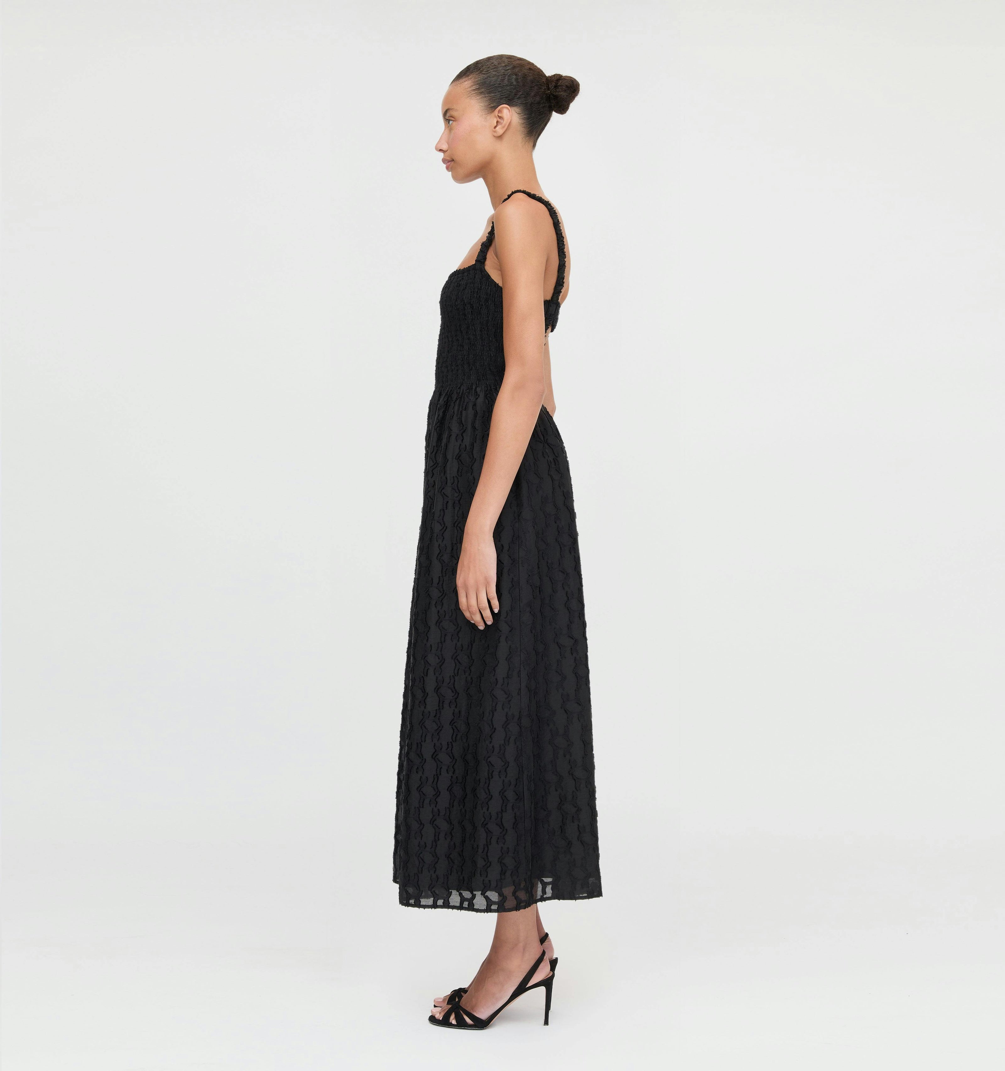 The Anita Nap Dress - Black Fil Coupé
