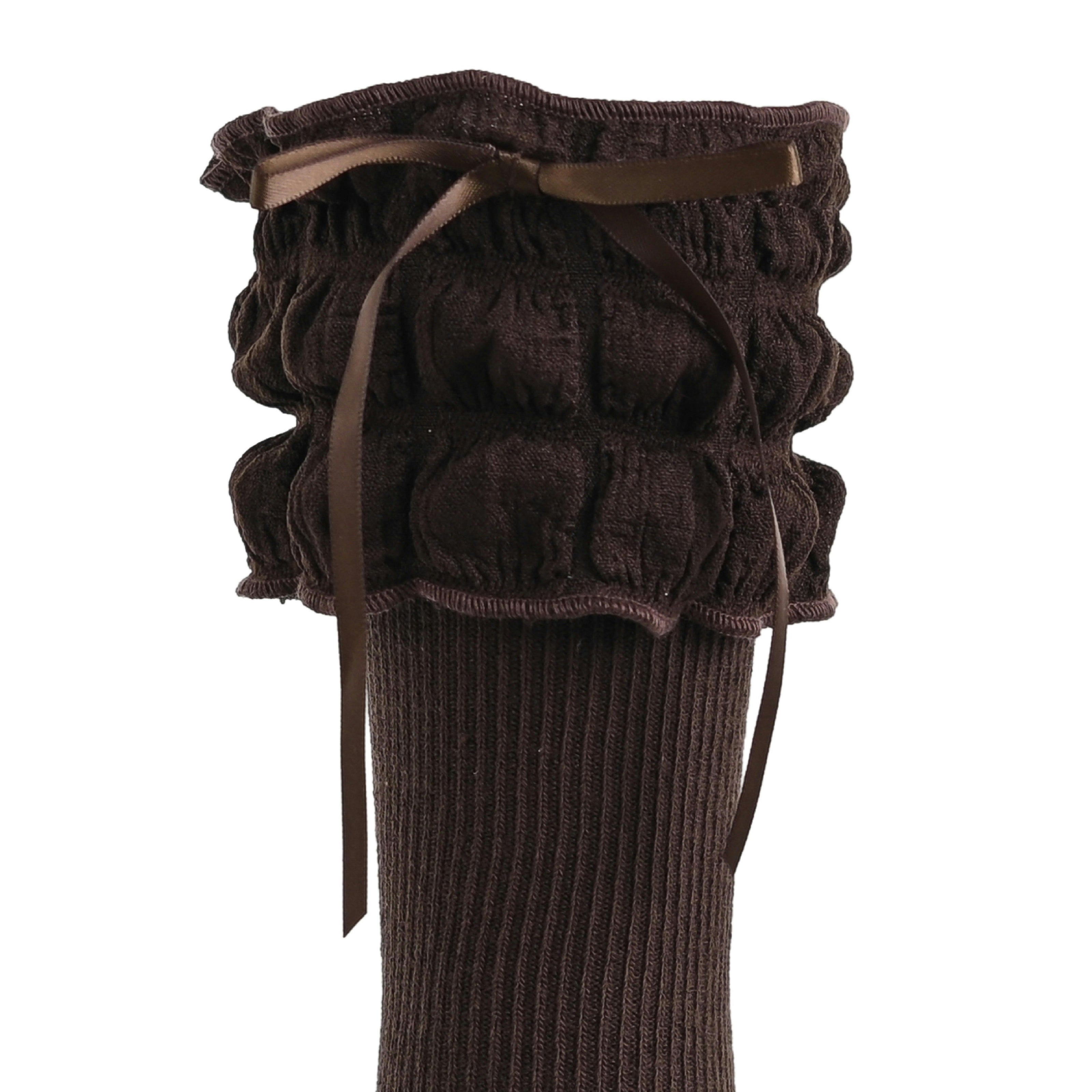 Ruffled Ribbon Long Socks