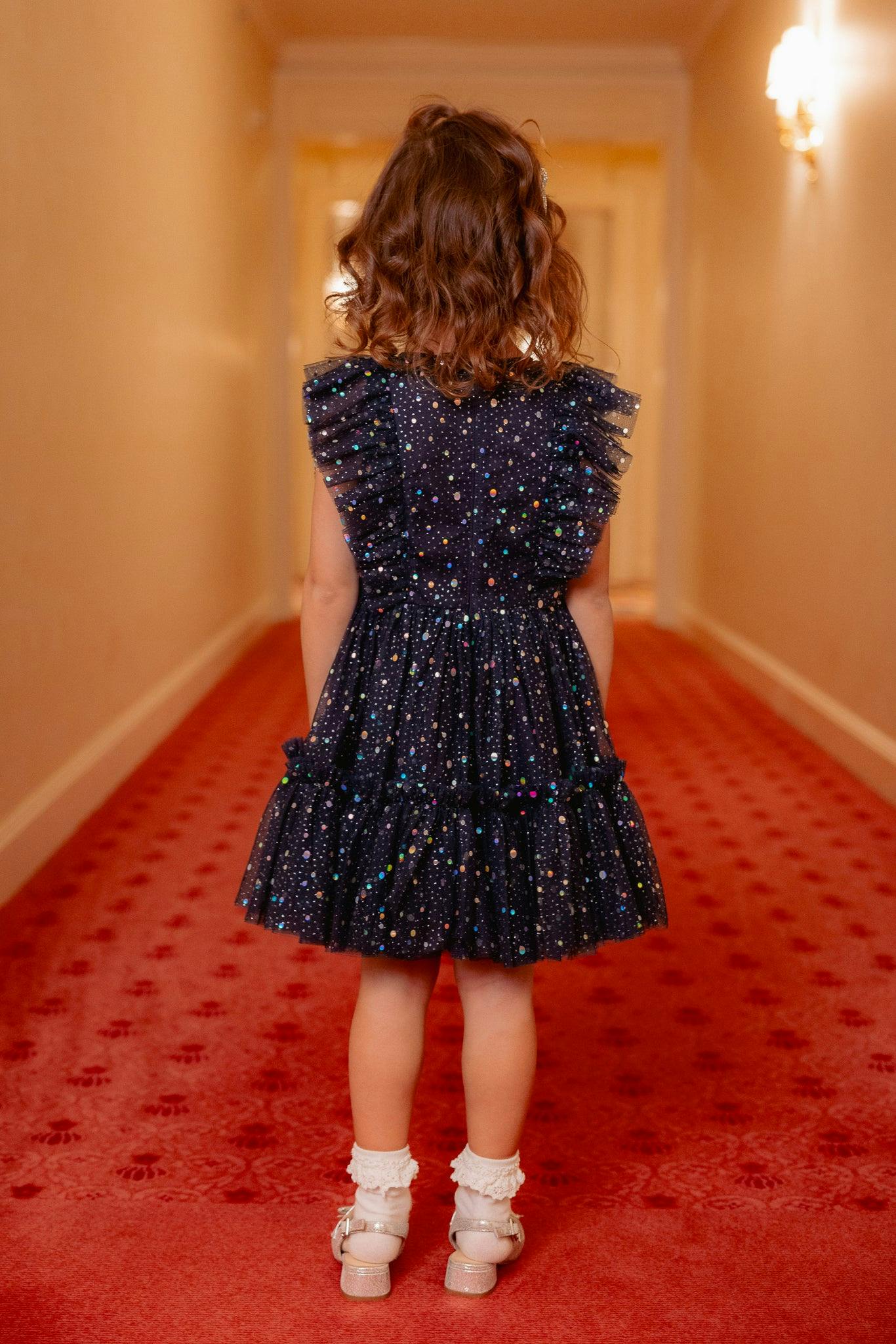 Mini Brynlee Dress in Sparkling Stars Navy