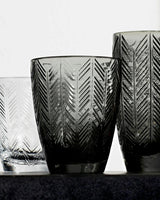 Wine Glasses ZIG ZAG Set of 6  Grey 9.8 oz, diam. 3.25", H 3.75"