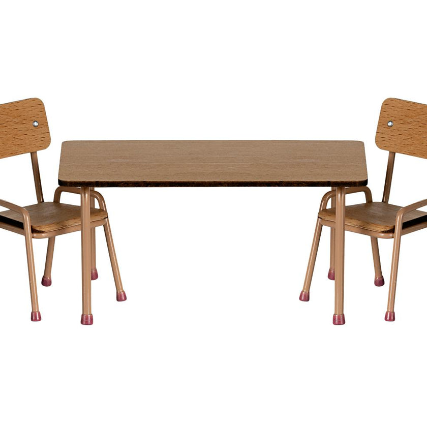 Table and chair set, Mouse - Dark powder