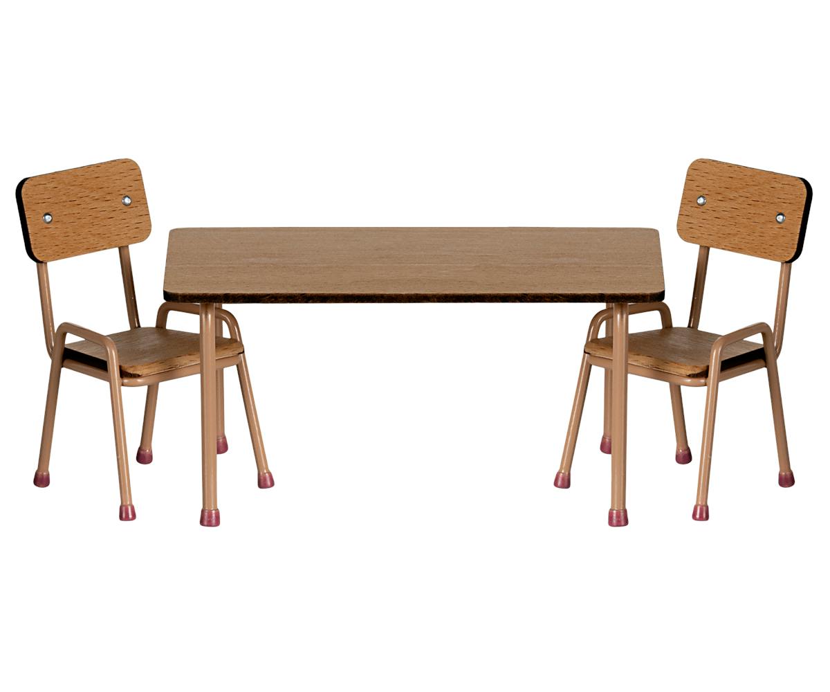 Table and chair set, Mouse - Dark powder