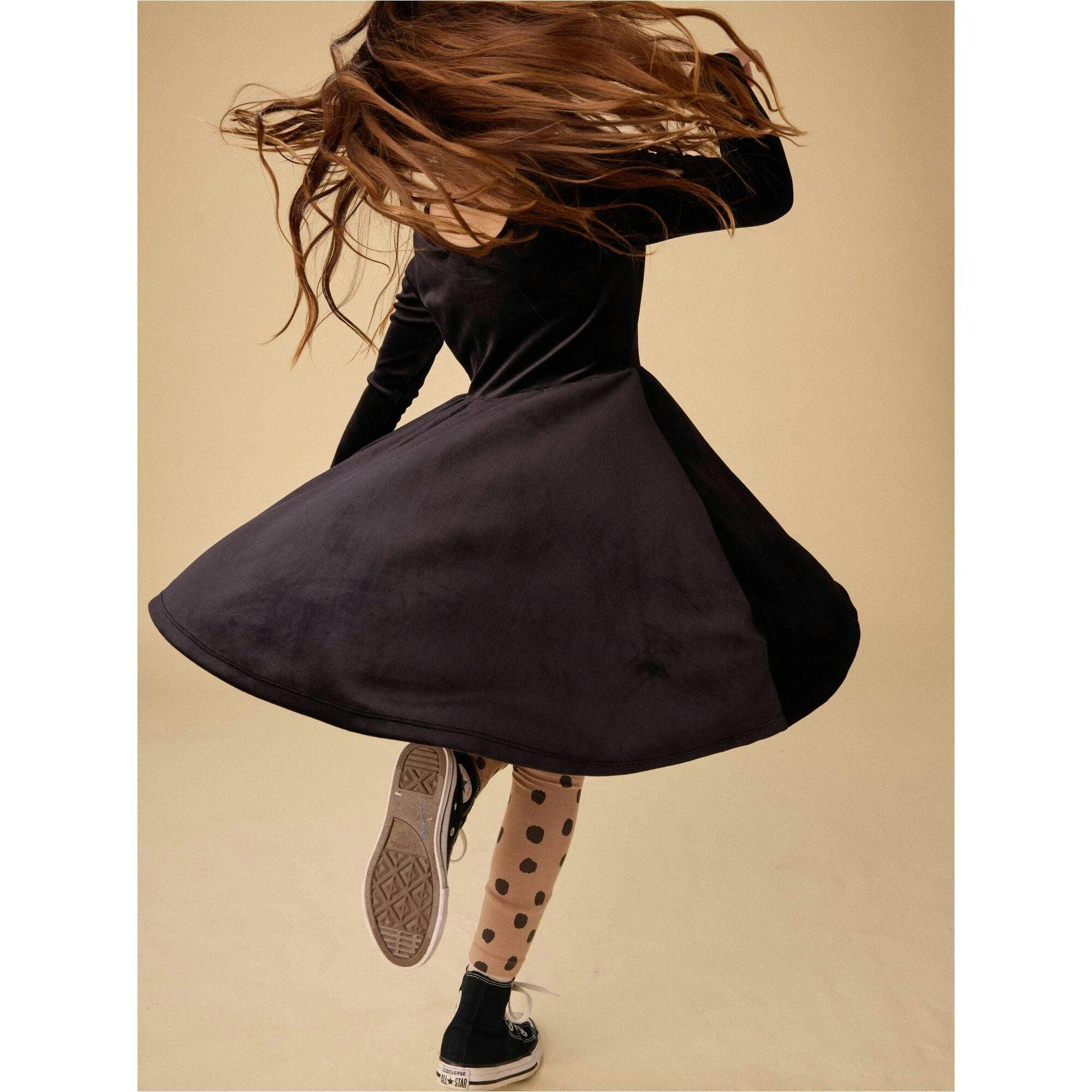 Velour Ballet Dress, Black