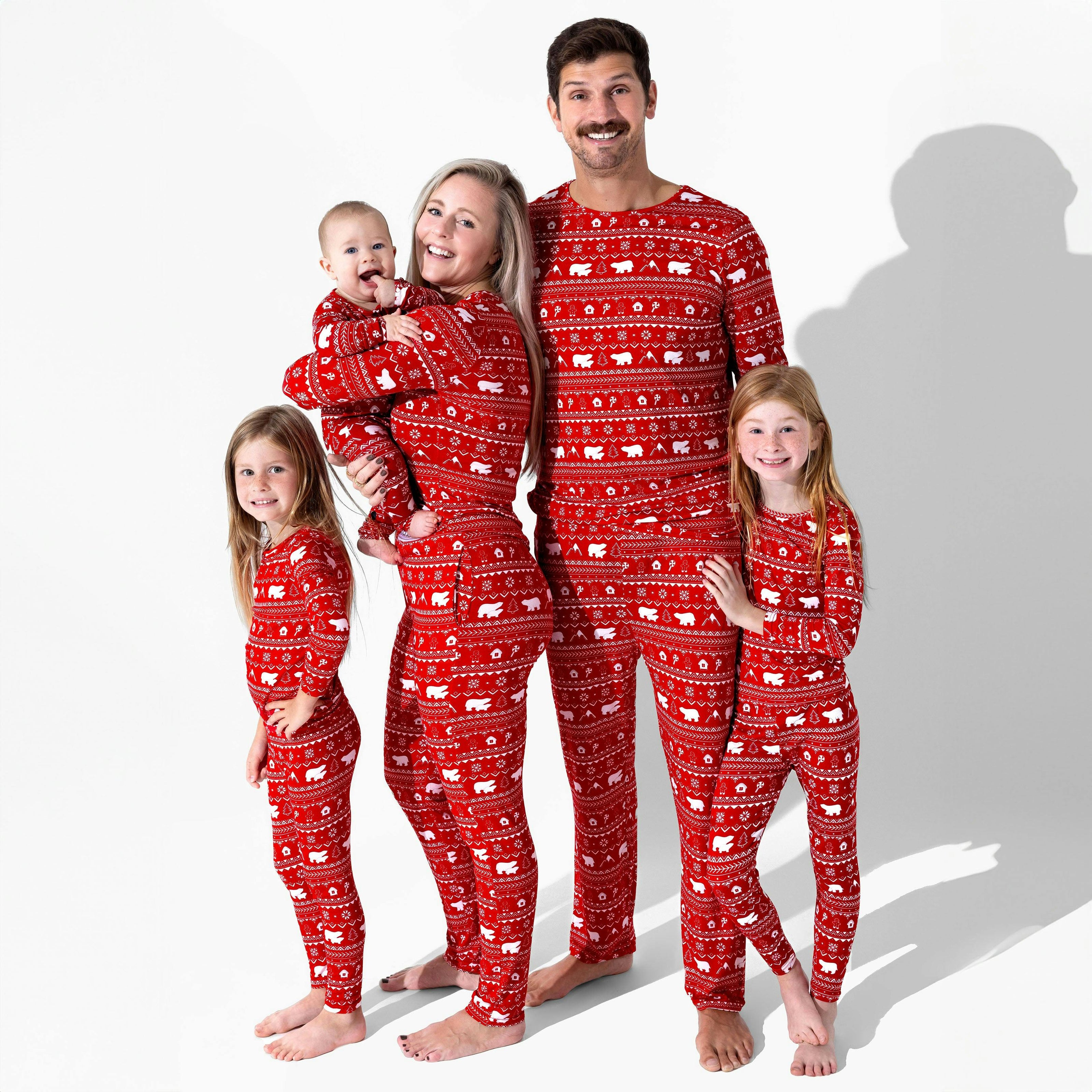 Polar Isle Red Bamboo Kids Pajamas