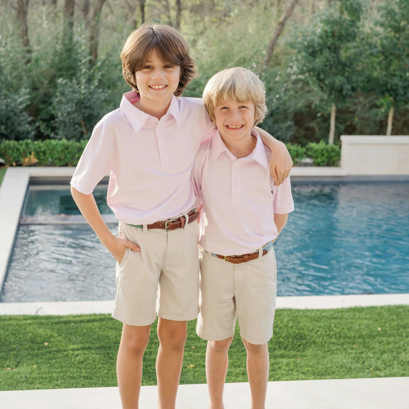 Will Boys' Performance Polo by LH Sport Pink Stripes