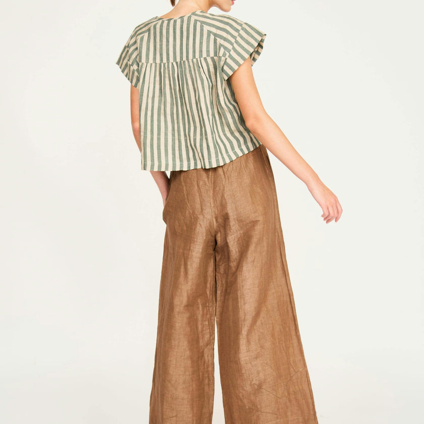 Mirth Pant in Brownie Linen