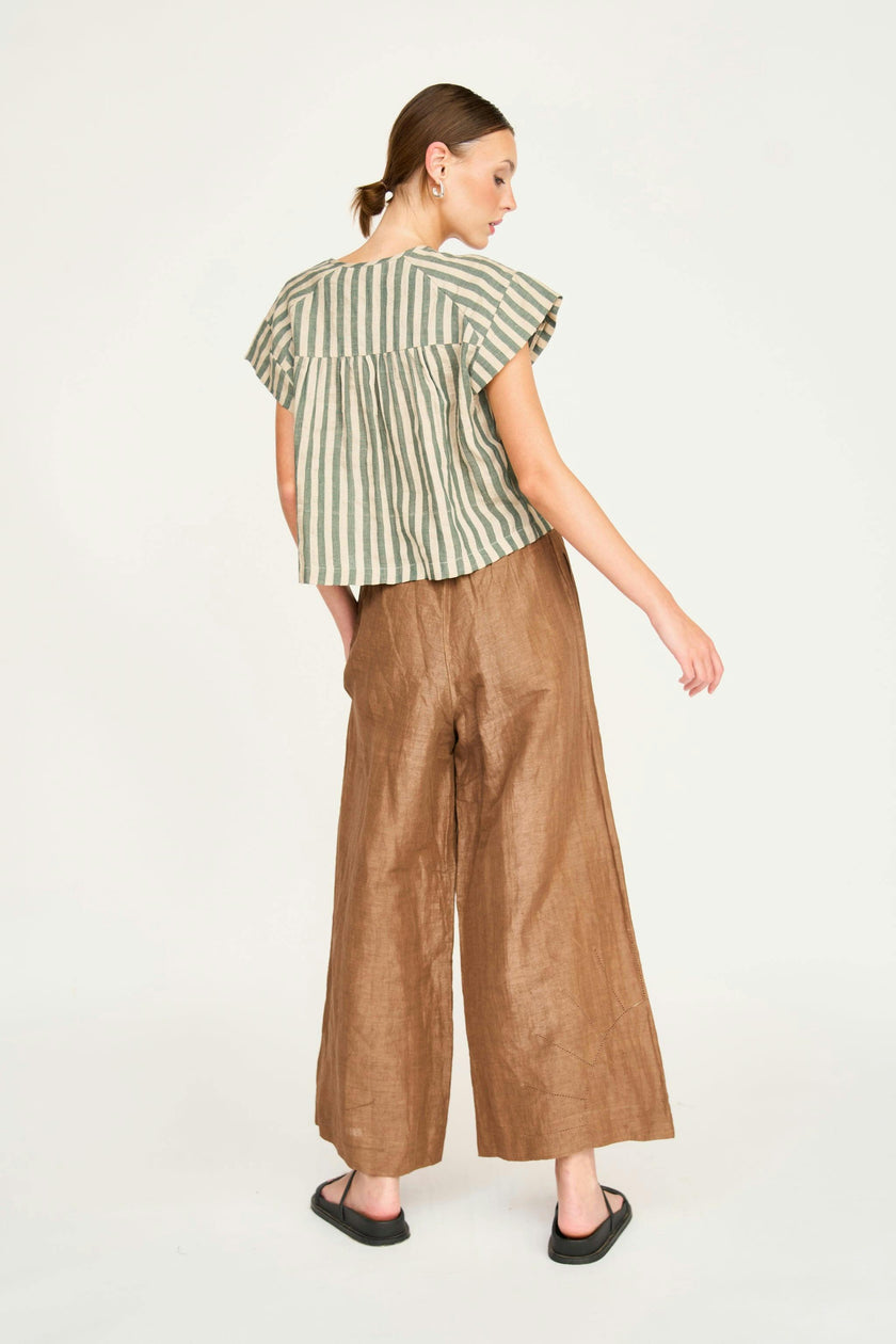 Mirth Pant in Brownie Linen