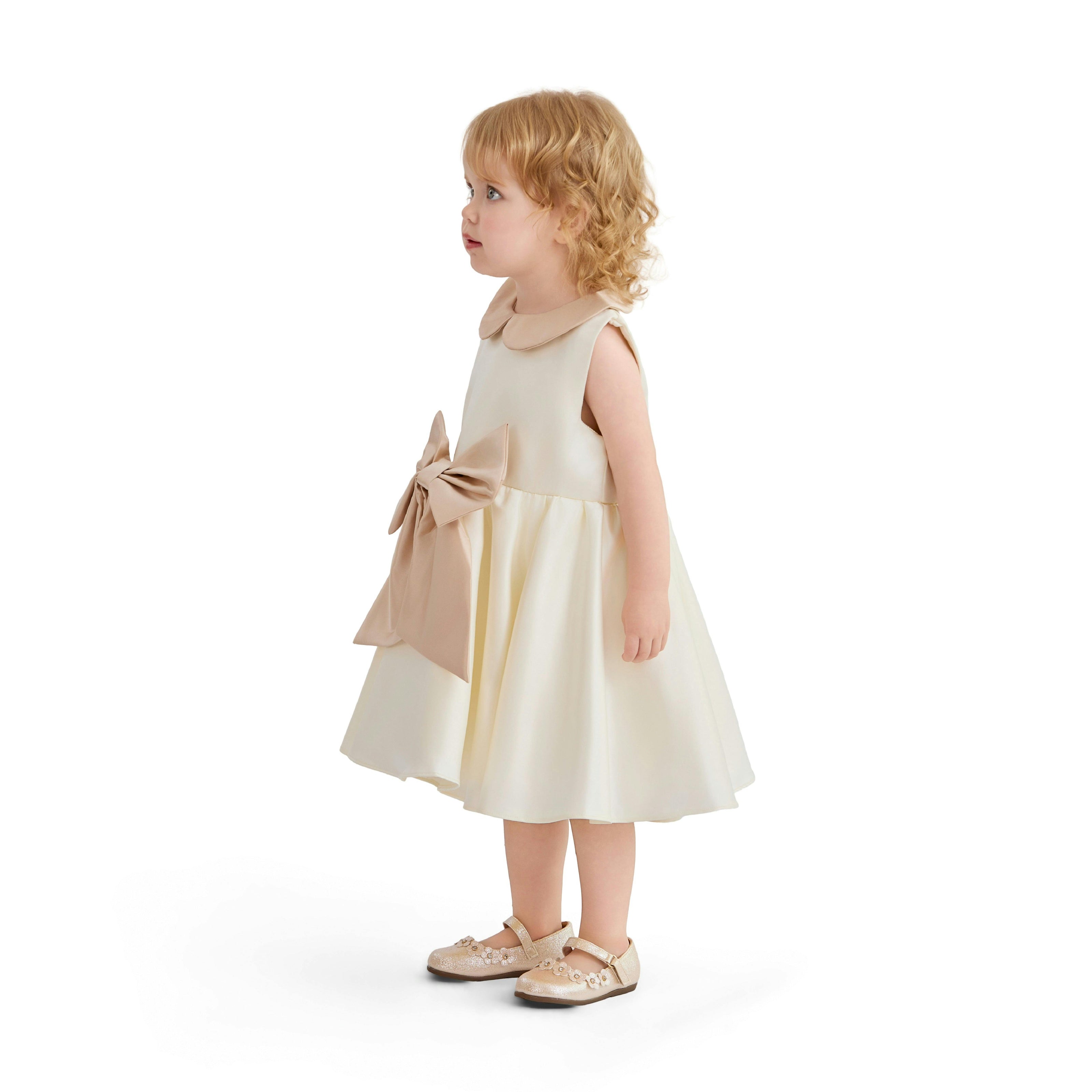 Cream Elaria Petal Bow Gown