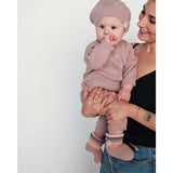 Chunky Ribbed Knit Round Neck Long Sleeve Fitted Romper