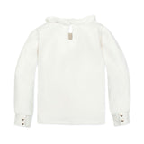 Organic Ruffle Collar Knit Top