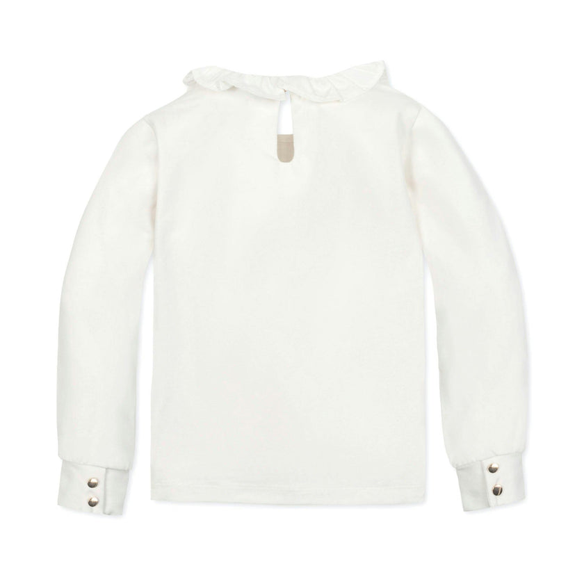 Organic Ruffle Collar Knit Top