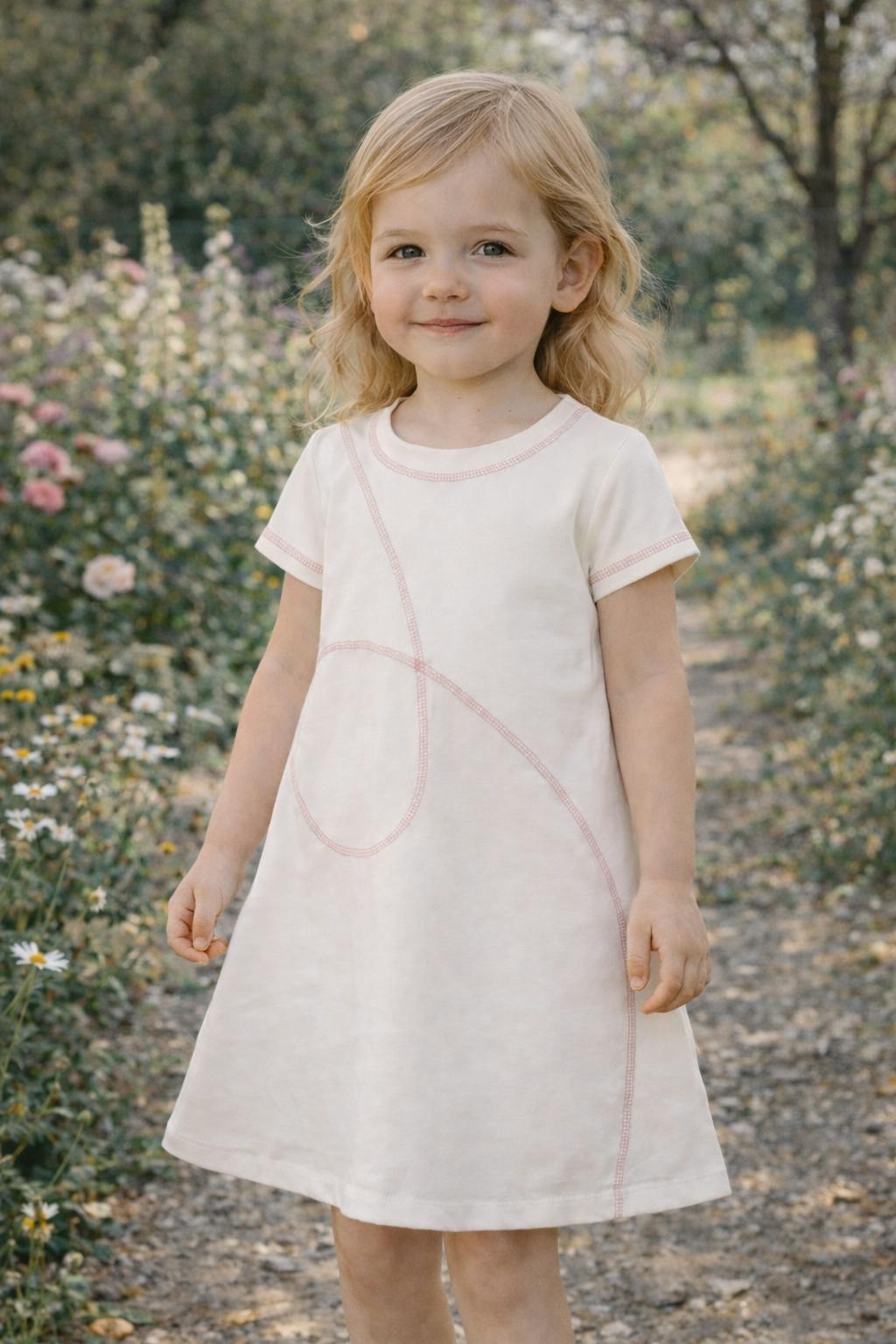 Spiral Stitch Short Sleeve Dress