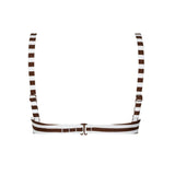 women's cocoa stripe cup bikini top