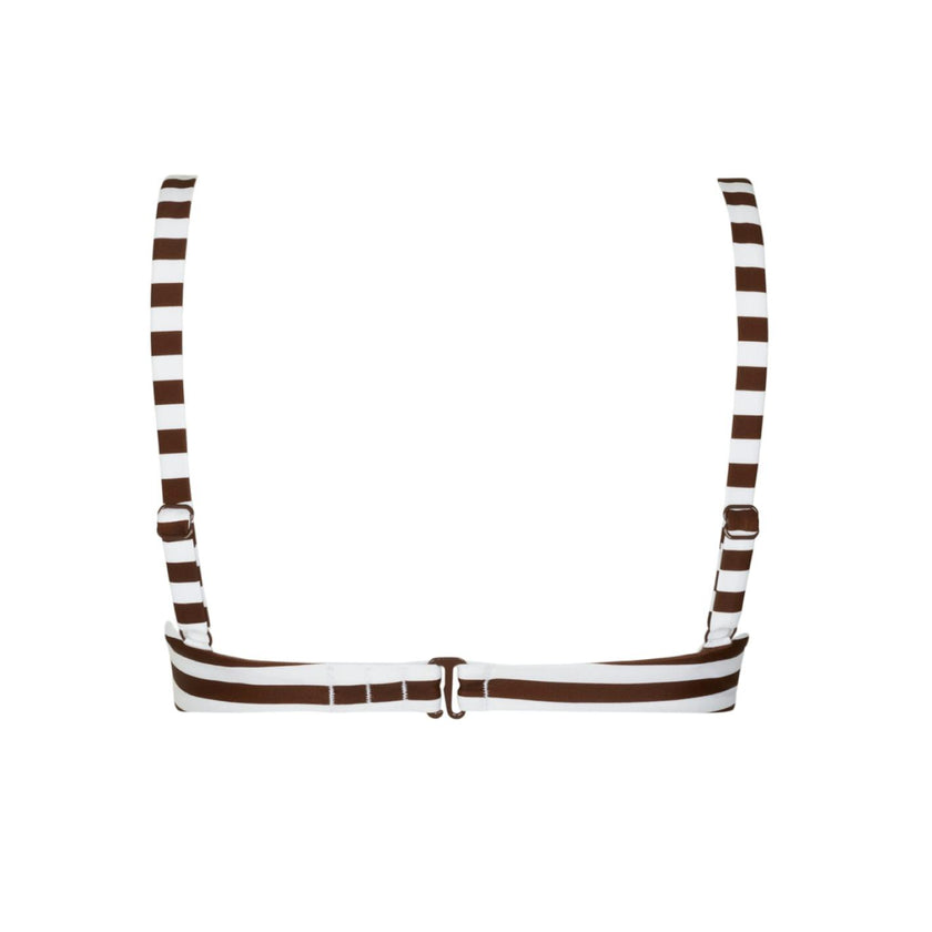 women's cocoa stripe cup bikini top