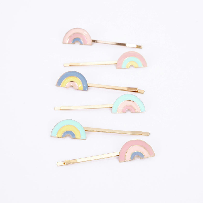 Enamel Rainbow Hair Slides