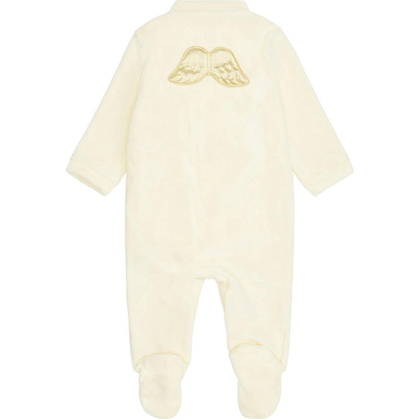 Velour Angel Wing™ Sleepsuit - Gold & Cream