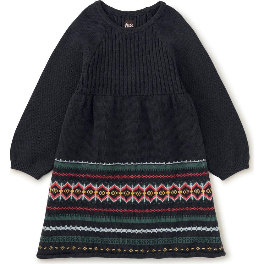 Fair Isle Sweater Dress, Blue