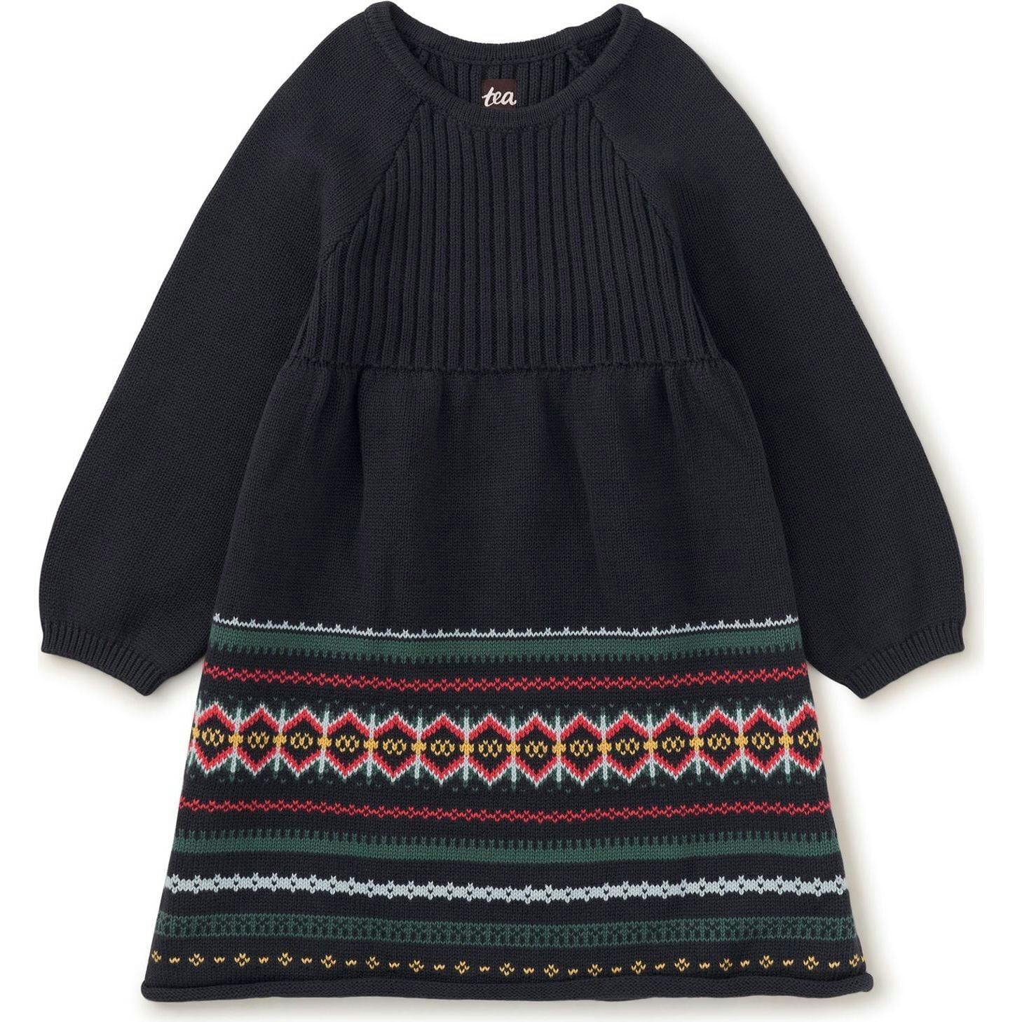 Fair Isle Sweater Dress, Blue